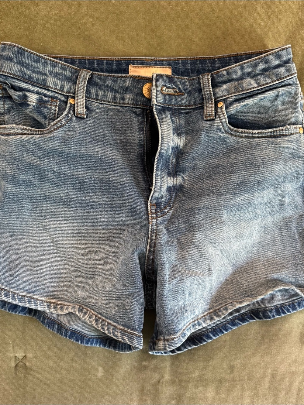 Kut From The Kloth Blue Denim Shorts with Contrast Stitching